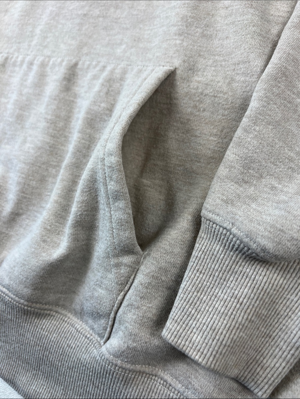 Ariat Women's Logo Hoodie in Oatmeal Heather/Purple - Picture 7 of 12